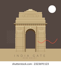 Historical Icon -  India Gate - A War Memorial , New Delhi - Icon Illustration as EPS 10 File  