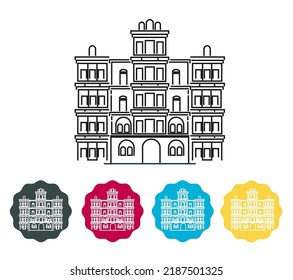 Historical Icon Indore City - Rajwada Palace - Icon Illustration as EPS 10 File  