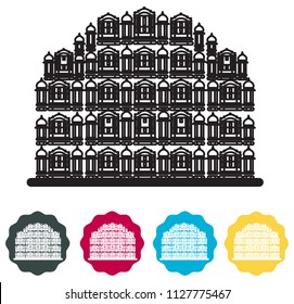 Historical Icon Jaipur City - Hawa Mahal Icon Illustration as EPS 10 File 