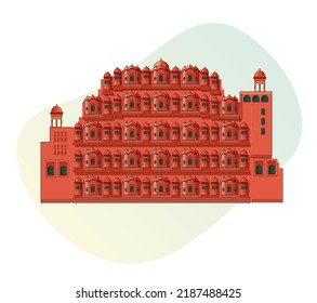 Icono histórico de la ciudad de Jaipur - Ilustración del icono de Hawa Mahal como archivo EPS 10  