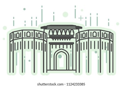 Historical Icon Pune City - Shaniwar Wada Icon Illustration as EPS 10 File 