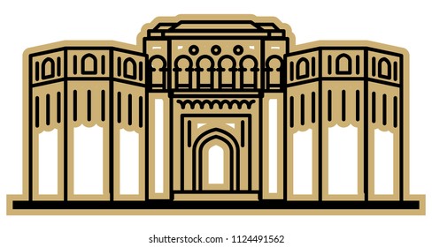 Historical Icon Pune City - Shaniwar Wada Icon Illustration as EPS 10 File 