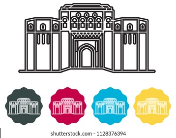 Historical Icon Pune City - Shaniwar Wada Icon Illustration as EPS 10 File 