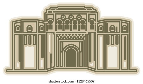 Historical Icon Pune City - Shaniwar Wada Icon Illustration as EPS 10 File 