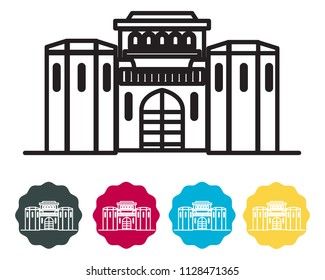 Historical Icon Pune City - Shaniwar Wada Icon Illustration as EPS 10 File 