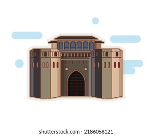 Icono histórico Ciudad de Pune - Icono de Shaniwar Wada Ilustración como archivo EPS 10 