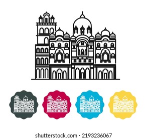 Historical Icon Vadodara City - Laxmi Vilas Palace - Icon Illustration as EPS 10 File  