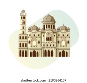 Historical Icon Vadodara City - Laxmi Vilas Palace - Icon Illustration as EPS 10 File  