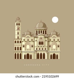 Historical Icon Vadodara City - Laxmi Vilas Palace - Icon Illustration as EPS 10 File  