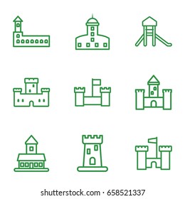 Historical icons set. set of 9 historical outline icons such as