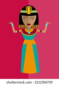 Historical illustrations - Cleopatra vector portrait