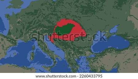 Historical map of Great Hungary, before and after the Treaty of Trianon