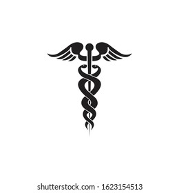 Medical Snake Caduceus Logo Sign Template Stock Vector (Royalty Free ...