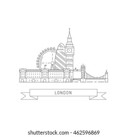 Historical Modern Symbols London British Culture Stock Vector (Royalty ...