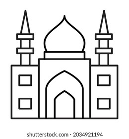 Historical mosque Outline bold Vector Icon which can be easily modified or Edited  