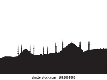 Historical mosques in Istanbul. Landmarks of the city. Hagia Sophia