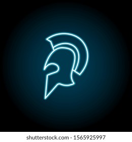 Historical movie, helmet blue neon icon. Simple thin line, outline vector of cinema icons for ui and ux, website or mobile application