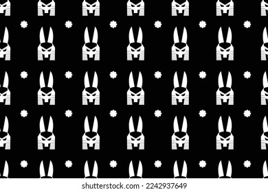 Historical Pharaoh seamless pattern. ancient Egyptian king witch ankh endless background, repeating texture, backdrop. Vector illustration.