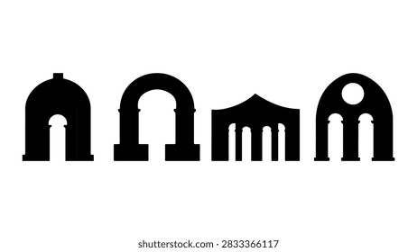 Historical ruins featuring arches, columns, and stone structures showcasing ancient architecture and cultural heritage.
