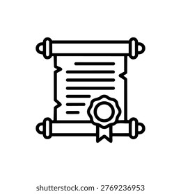 Historical scroll icon symbolizing ancient documents, written records, and preservation of knowledge across civilizations.