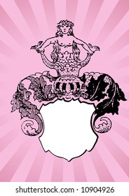 Historical shield and empty place for your text (vector, illustration)