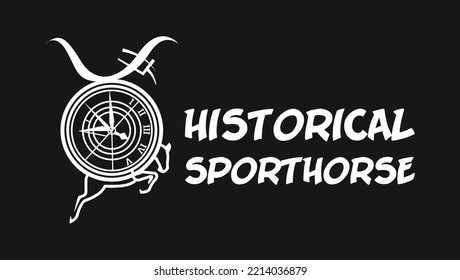 Historical Sport Horse Logo For horse racing and horse business