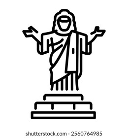 Historical stature icon in linear style 