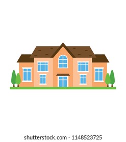 
A historical style building with windows and multiple storeys, cottage house 
