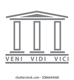 Historical symbol Rome design element logo ancient roman culture. Vector illustration.