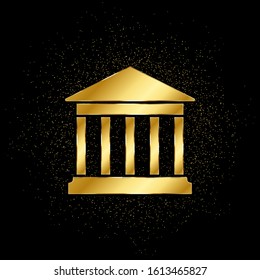 historical theater gold icon. Vector illustration of golden particle background.