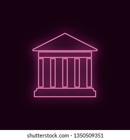 Historical theater, neon, icon. Theater ruby color neon ui ux icon. Theater sign logo vector - Vector