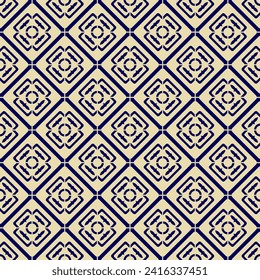 Historical Tile Pattern, Blue and Beige, Europe around 1900. Seamless Pattern, Vector, Scalable, Customizable. True to Scale.