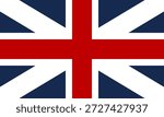Historical Union Jack flag of the British Empire (1606-1801) used during the American Revolution. Features St. George and St. Andrew crosses without St. Patrick