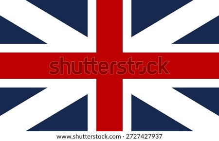 Historical Union Jack flag of the British Empire (1606-1801) used during the American Revolution. Features St. George and St. Andrew crosses without St. Patrick's red saltire. Vector illustration