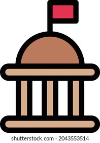 historical vector line colour icon