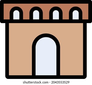 icono de color de línea de vector histórico