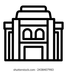 Historical Vienna icon outline vector. Architectural marvels edifice. Cultural Austrian landmarks