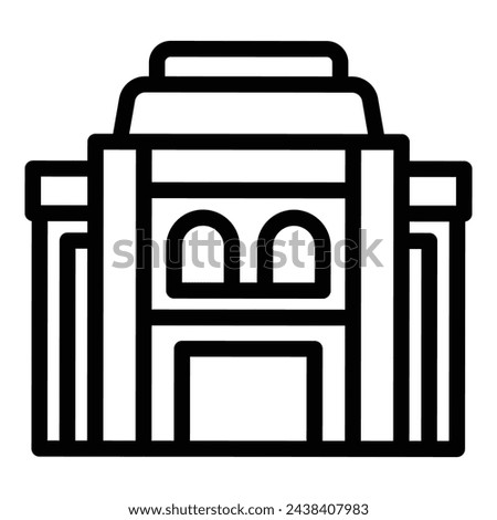 Historical Vienna icon outline vector. Architectural marvels edifice. Cultural Austrian landmarks