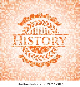 History abstract orange mosaic emblem