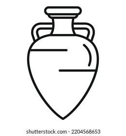History amphora icon flat vector. Greek pot. Classic art