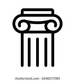 History, Ancient Columns line icon. School Subjects. Simple vector symbol used for school, travel, or education themes. Clean linear design, Thin stroke design, isolated on white.