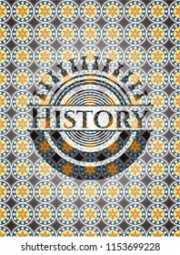History arabic style emblem. Arabesque decoration.