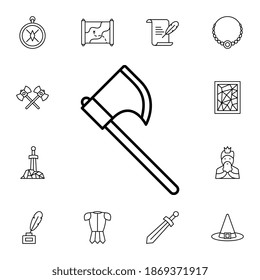 History, axe flat vector icon in history pack