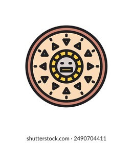 History Aztec Calendar Icon Vector Illustration