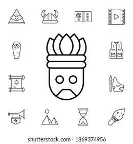 Historie, aztec flache Vektorsymbol im Geschichtspaket