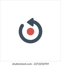 Icono de copia de seguridad del historial. Flecha de círculo hacia atrás. Tiempo de cuenta atrás. Tiempo de retorno. Tiempo pasado. Ilustración vectorial de material aislada en fondo blanco.