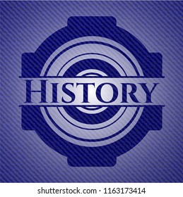 History badge with denim texture