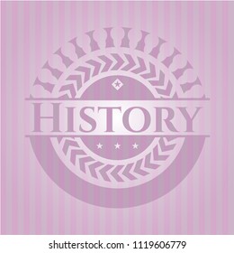 History badge with pink background
