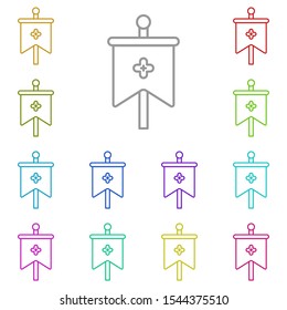 History, banner multi color icon. Simple thin line, outline vector of History icons for UI and UX, website or mobile application