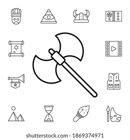 History, battle axe flat vector icon in history pack